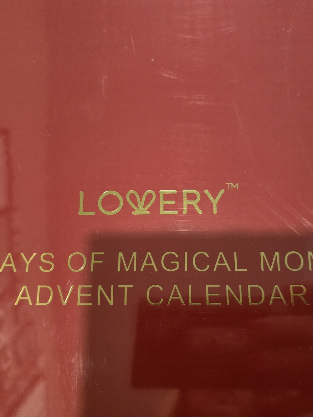 Lovery Advent Calendar - Red with Gold Lettering